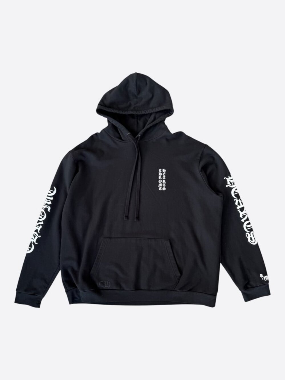Chrome Hearts Black & White Script Logo Hoodie